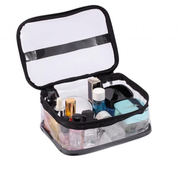 Louise Maelys 2 Pieces Portable Clear Makeup Bag Zipper Waterproof Transparent Travel Storage Pouch Organizer Cosmetic Toiletry Bag With Handle - Image 4