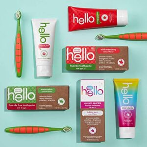 Hello Natural Watermelon Flavor Kids Fluoride Free Toothpaste, Vegan, SLS Free, Gluten Free, Safe to Swallow for Baby and Toddlers, 4.2 Ounce (Pack of 4) - Image 11