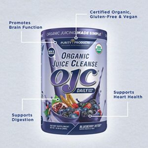 OJC Blueberry Detox by Purity Products - Certified Organic Juice Cleanse - Organic Super Fruits, Probiotics + 4 Grams Organic Psyllium Fiber - Gluten Free, Vegan - 300 Grams - Image 3