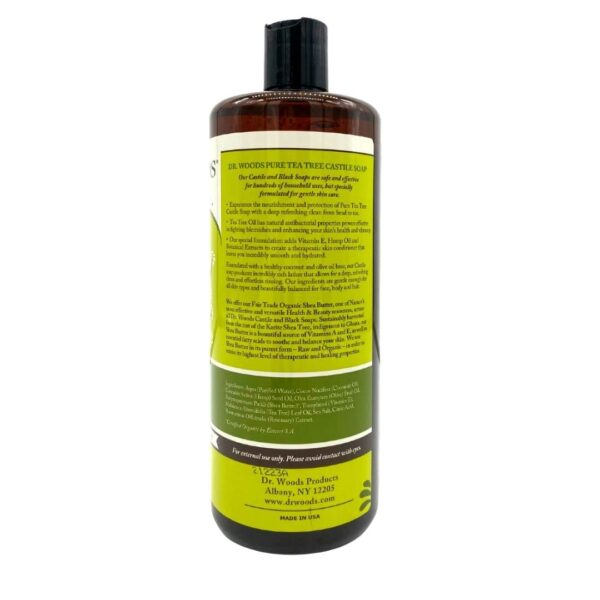 Dr. Woods Pure Tea Tree Liquid Castile Soap with Organic Shea Butter, 32 Ounce (Pack of 2) - Image 2