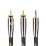 SKW Audiophile Ultra-high Purity Copper Audio Cable 3.5mm Male to 2 RCA Male Audio Auxiliary Stereo Y Splitter Adapter Cable 6.5ft/2M