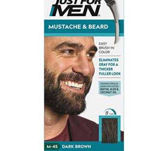 JUST FOR MEN Color Gel Mustache & Beard M-45, Dark Brown 1 Each (Pack of 2)
