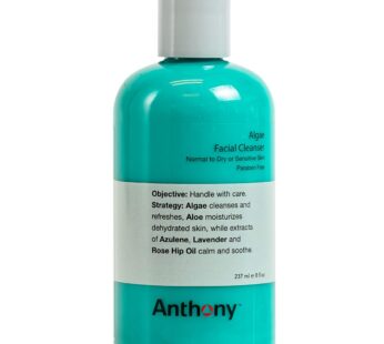 Anthony Algae Facial Cleanser, 8 Fl Oz. Contains Algae, Aloe Vera, Azulene, Lavender and Rose Hip Oil, Cleanses and Refreshes, Moisturizes and Hydrates, Calms and Soothes Your Skin.
