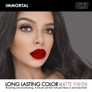 Gerard Cosmetics HydraMatte Liquid Lipstick Immortal | Red Matte Lip Stick | Long Lasting and Non-Drying | Super Pigmented Fully Opaque Lip Color - Image 4