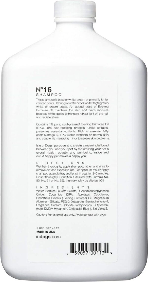 Isle of Dogs Coature No. 16 White Coat Evening Primrose Oil Dog Shampoo, 1 liter - Image 2