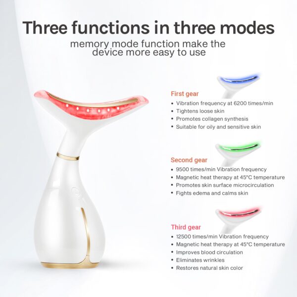 Ms.W Red Light Neck Face Massager,Portable Facial Massager for Skin Care,Electric Face Massage Kit with 45 ?5? Heat & 3 Massage Modes - Image 2