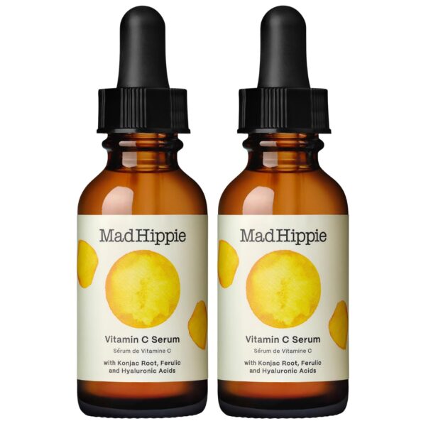 Mad Hippie Vitamin C Serum for Face with Hyaluronic Acid, Vitamin E & Ferulic Acid - Vitamin C Face Serum for Women/Men, Skin-Brightening Serum, 1.02 Fl Oz (Pack of 2)