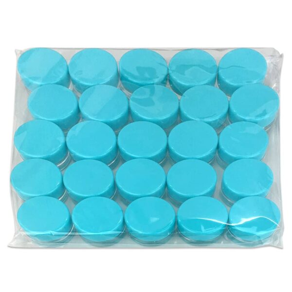 Beauticom (25 Pieces Jars + Lid) 3G/3ML Round Clear Jars with TEAL Sky Blue Screw Cap Lids for Scrubs, Oils, Toner, Salves, Creams, Lotions, Makeup Samples, Lip Balms - BPA Free - Image 6