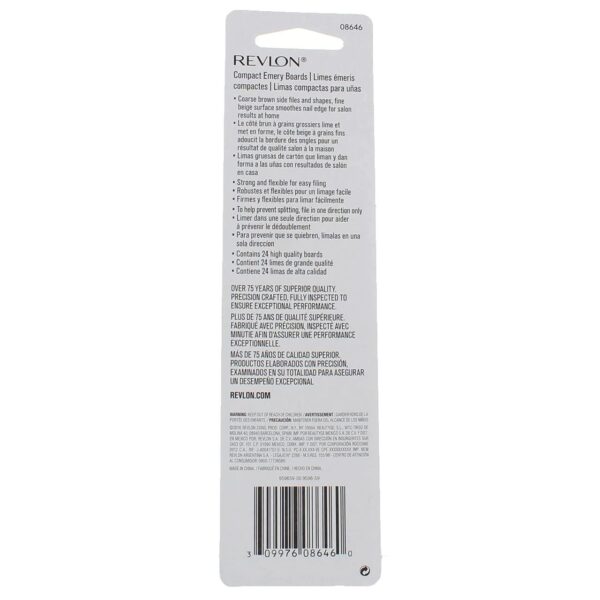 Revlon Compact Emery Boards Nail File, Dual Sided Manicure and Pedicure Tool for Shaping and Smoothing Finger and Toenails, 24 Count (Pack of 2) - Image 2