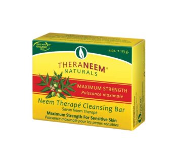 TheraNeem Neem Therape Cleansing Bar, Maximum Strength | Neem Oil Soap for Sensitive Skin | Soothes & Hydrates | 4oz