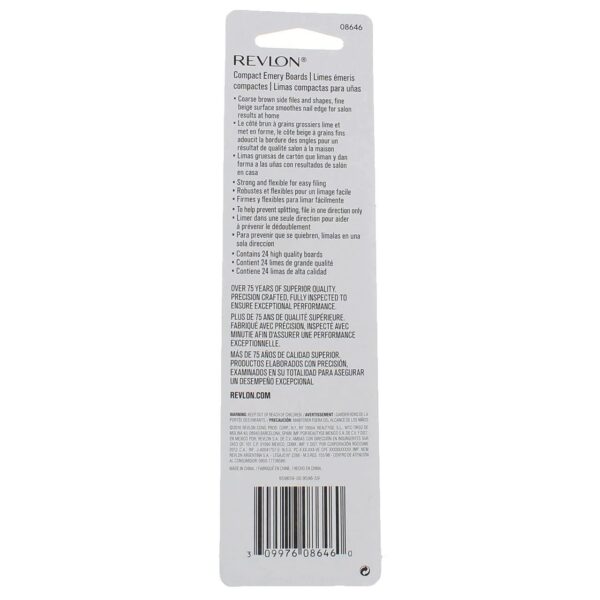 Revlon Compact Emery Boards Nail File, Dual Sided Manicure and Pedicure Tool for Shaping and Smoothing Finger and Toenails, 24 Count (Pack of 2) - Image 4