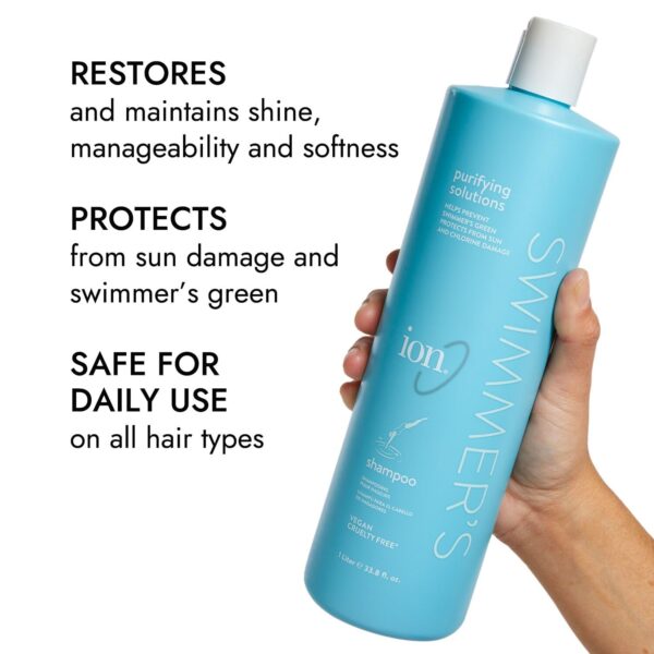 ion Purifying Solutions Swimmer?s Shampoo, Protects Against Sun Damage and Swimmer?s Green, Great for All Hair Types, 33.8 oz. - Image 5