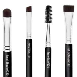 Eyebrow Brush - Duo Eye Brow Spoolie - Angled Eyeshadow Eyeliner - Precision Flat Definer - Small Shader - 3 Piece Makeup Brush Set - Cruelty Free Synthetic Bristles - Image 6