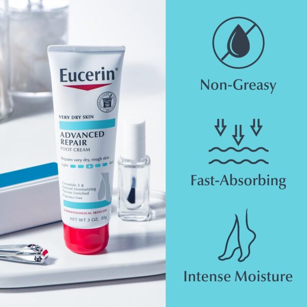 Eucerin Advanced Repair Light Feel Foot Creme, 3 oz ( Pack of 4) - Image 9