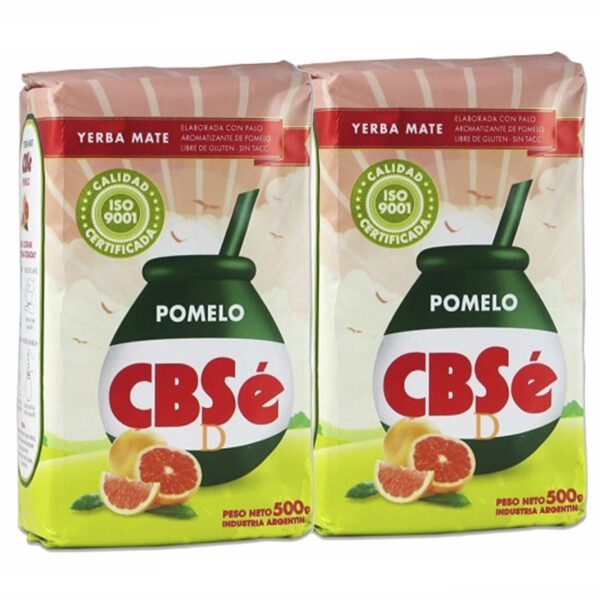 YERBA MATE CBSE GRAPEFRUIT FLAVOR - SABOR POMELO 500 GR/1.1 LB (2 PACK)