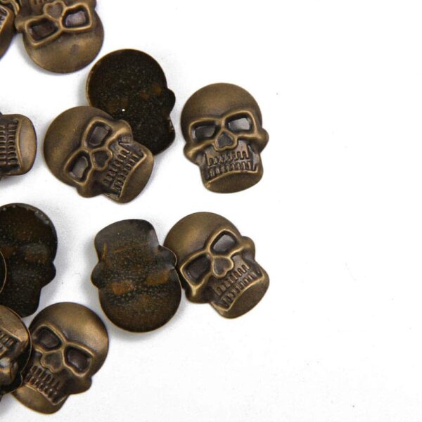 BEADSLAND Hotfix Skull Studs,12mmx16mm Flat Back Iron On Skull Flatback Glue 100pcs (Antic Bronze) - Image 2