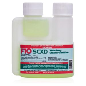 F10 SCXD Concentrated Veterinary Disinfectant & Cleaner with Soap for Kennels, Litter Box, Cage, Terrariums, Habitats, Vet Practices - 100 ml (3.4oz) - Image 1