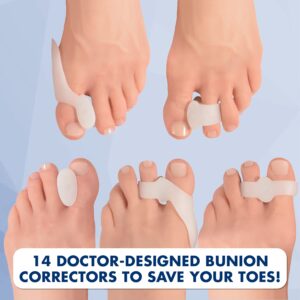 Dr. Frederick's Original 14-Piece Bunion Corrector Kit - Fast Relief for Bunions & Overlapping Toes - For Men & Women - Soft Gel Pads, Spacers, & Separators - For No Surgery Required - Image 3