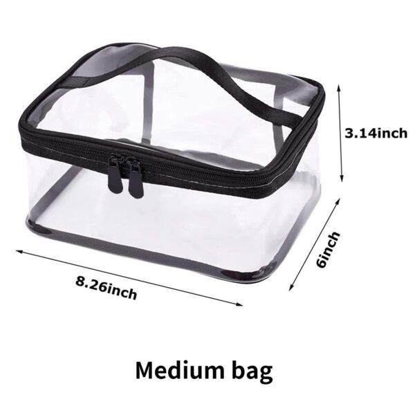Louise Maelys 2 Pieces Portable Clear Makeup Bag Zipper Waterproof Transparent Travel Storage Pouch Organizer Cosmetic Toiletry Bag With Handle - Image 2