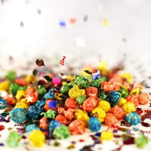 Jody's Gourmet Popcorn Funfetti, 7 Ounce. Decadent, Indulgent, Colorful, Rich candy coated popcorn. Gluten Free, Kosher Certified, Non-GMO, Made in USA, Packaging May Vary - Image 3