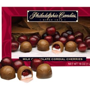 Philadelphia Candies Milk Chocolate Covered Cordial Cherries with Liquid Center Net Wt 1 lb - Image 1