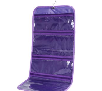 Wodison Foldable Clear Hanging Travel Toiletry Bag Cosmetic Organizer Storage (Purple)