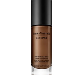 bareMinerals Barepro Performance Wear Liquid Foundation SPF 20, Breathable Makeup for Face, Full Coverage, 24HR Wear, Natural Matte Finish, Vegan (Cocoa 30)
