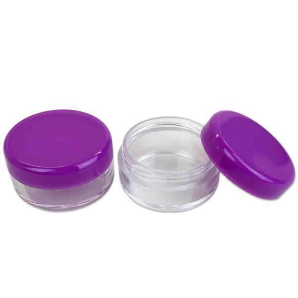 Beauticom 5G/5ML Round Clear Jars with Purple Lids for Jams, Honey, Cooking Oils, Herbs and Spices (Quantity: 100 Pieces) - Image 3