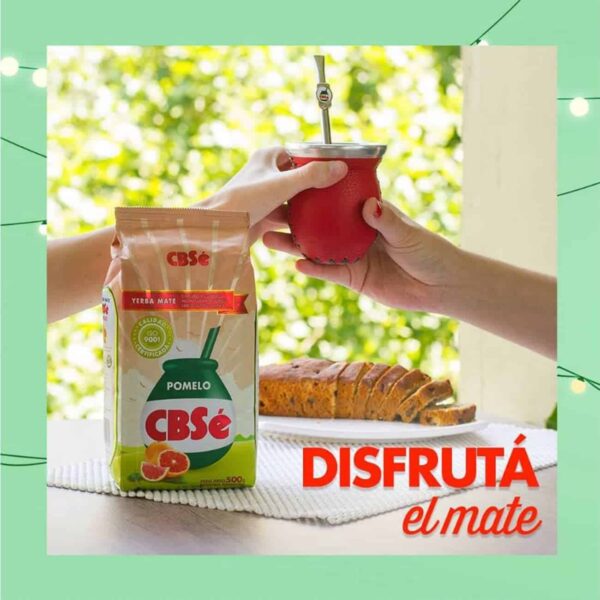 YERBA MATE CBSE GRAPEFRUIT FLAVOR - SABOR POMELO 500 GR/1.1 LB (2 PACK) - Image 2