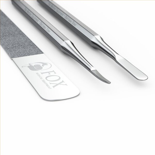 Fox Medical Equipment Ingrown Toenail Treatment Tools - Nail Care Kit - Podiatry Tools - Stainless Steel - Pedicure Kit - Ingrown Toenail Removal Kit - Best Toenail File - Toe Nail Corrector - Image 3