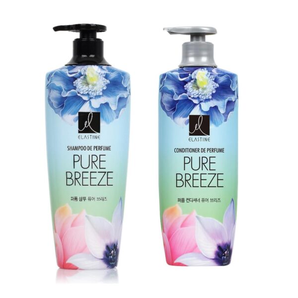 Elastine Perfumed Pure Breeze Hair Shampoo+Conditioner Set 600mlx2 - Image 2