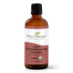 Plant Therapy Organic Frankincense Serrata Essential Oil 100% Pure, USDA Certified Organic, Undiluted, Natural Aromatherapy, Therapeutic Grade 100 mL (3.3 oz) - Image 1