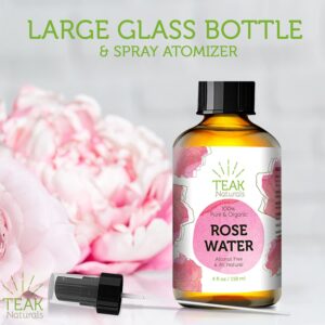 ROSE WATER TONER by Teak Naturals, 100% Organic Natural Moroccan Rosewater (Chemical Free) 4 oz - Image 6