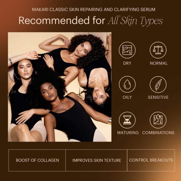 Makari Classic Skin Repairing and Clarifying Serum (1.35 fl oz) | Dark Spot Treatment Serum | Reuvenates Tone and Texture | Softens, Smoothens, and Brightens Skin | Recommended for All Skin Types - Image 5