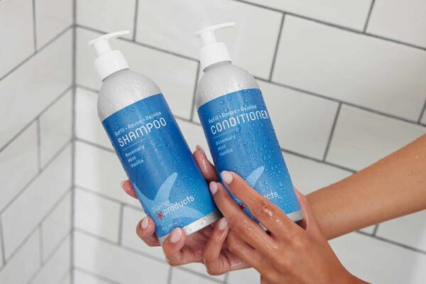 Eco-Friendly Shampoo and Conditioner - Rosemary, Mint, Vanilla - Sulfate Free, 16 oz (Refillable Bottles with pumps) - Image 2