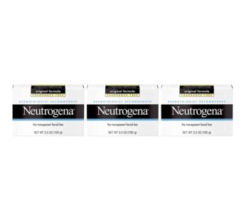 Neutrogena Original Amber Bar Fragrance-Free Facial Cleansing Bar with Glycerin, Pure & Transparent Gentle Face Wash Bar Soap, Free of Harsh Detergents, & Dyes, Hypoallergenic, 3.5 Oz (Pack of 3)