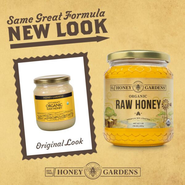 Honey Gardens Apiaries - Apitherapy Raw Honey Organic Original - 16 oz. - Image 2