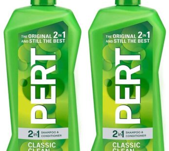 Pert Haircare – Classic Clean – 2 in 1 Shampoo & Conditioner – Net Wt. 33.8 FL OZ (1 L) Per Bottle – Pack of 2 Bottles