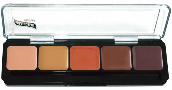 Graftobian HD Glamour Cr?me Foundation Palette (Contour Dark) - High Definition 5 Color Makeup Palette, Cream Based Foundation Concealer and Contour Palette, Full Coverage - Dark or Deep Skin Shades