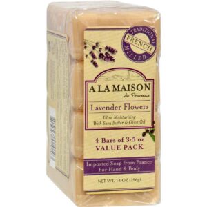 A La Maison 1015718 Bar Soap - Lavender Flower - Value 4 Pack - Image 1