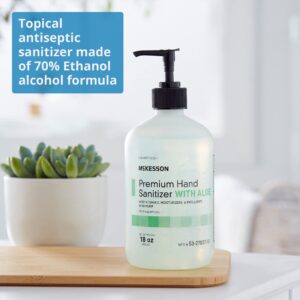 McKesson Premium Hand Sanitizer with Aloe, 18 oz. Ethanol Pump Bottle, 1 Each - Image 3