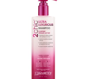 GIOVANNI 2chic Ultra-Luxurious Shampoo – Shampoo for Curly & Wavy Hair, Aloe Vera, Pro-Vitamin B5, Lauryl & Laureth Sulfate Free, No Parabens, Color Safe, Cherry Blossom & Rose Petals – 24 oz