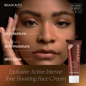 Makari Exclusive Active Intense Tone Boosting Face Cream (1.7 oz) | Skin-Brightening Facial Cream | Moisturizes and Softens | Smoothens Fine Lines & Wrinkles | For Dry, Normal, and Maturing Skin - Image 2