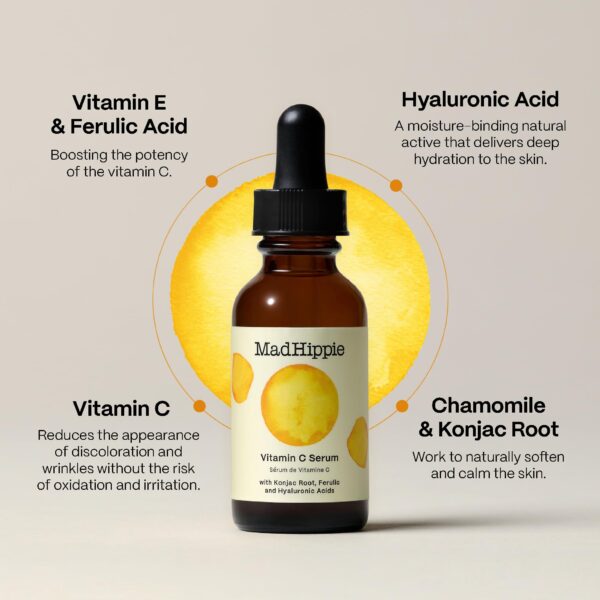 Mad Hippie Vitamin C Serum for Face with Hyaluronic Acid, Vitamin E & Ferulic Acid - Vitamin C Face Serum for Women/Men, Skin-Brightening Serum, 1.02 Fl Oz (Pack of 2) - Image 5