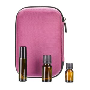 Hipiwe Hard Shell Essential Oil Carrying Case Holds 12 Bottles (Can hold 5ml, 10ml, &10ml Rollers) Travel Size Essential Oils Bag Organizer (Pink) - Image 3