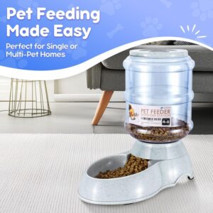 Flexzion Gravity Pet Feeder Food Dispenser (4-6 lb Size) for Dogs Cats Automatic Replenish Dry Food Storage Container Bowl for Small Medium Breed Dog Cat Animal Feeding Watering Fountain Supplies - Image 2