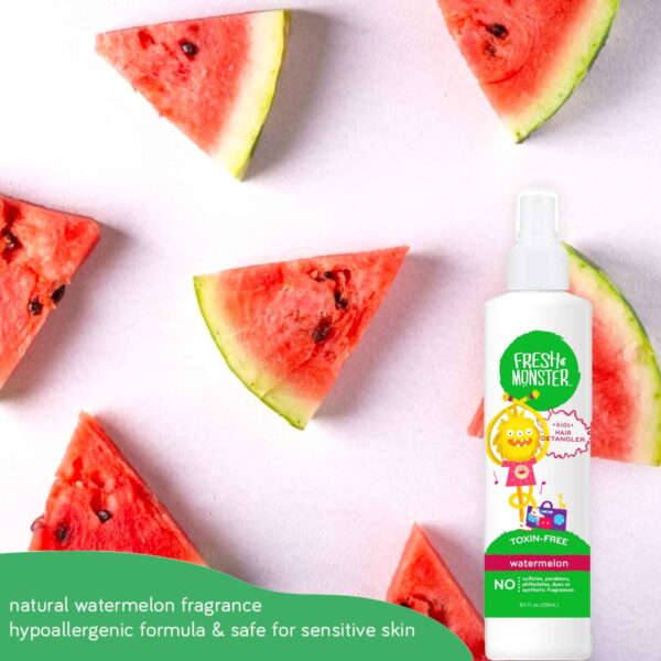 Fresh Monster Kids Detangler Spray, Toxin-Free, Hypoallergenic & Natural, Hair Conditioning Spray for Kids, Watermelon (2 Pack, 8.5oz/each) - Image 7