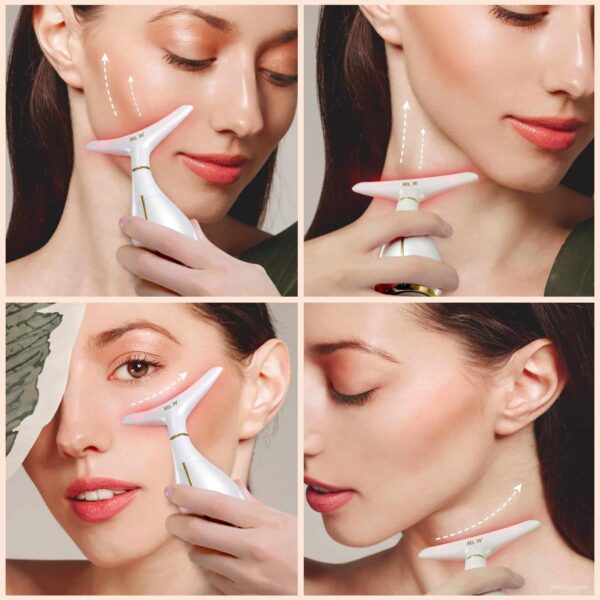 Ms.W Red Light Neck Face Massager,Portable Facial Massager for Skin Care,Electric Face Massage Kit with 45 ?5? Heat & 3 Massage Modes - Image 3