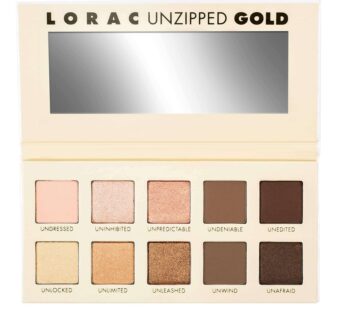 LORAC Unzipped Matte & Glitter Eyeshadow Palette, Gold | Cruelty Free, Gluten Free, Vegan