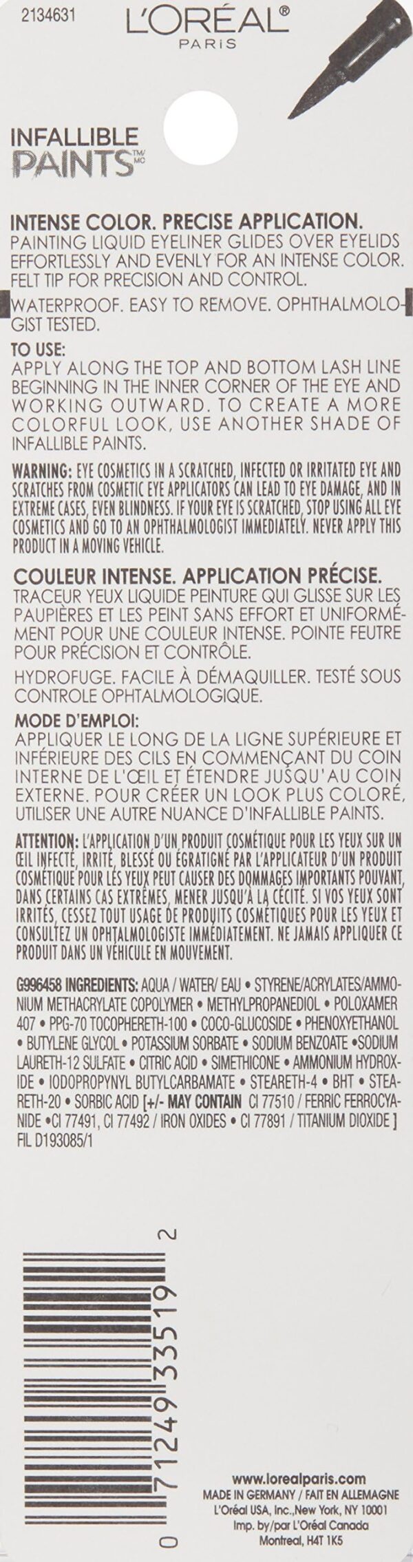 L'Or?al Paris Infallible Paints Eyeliner, Electric Blue, 0.034 fl. oz. - Image 8